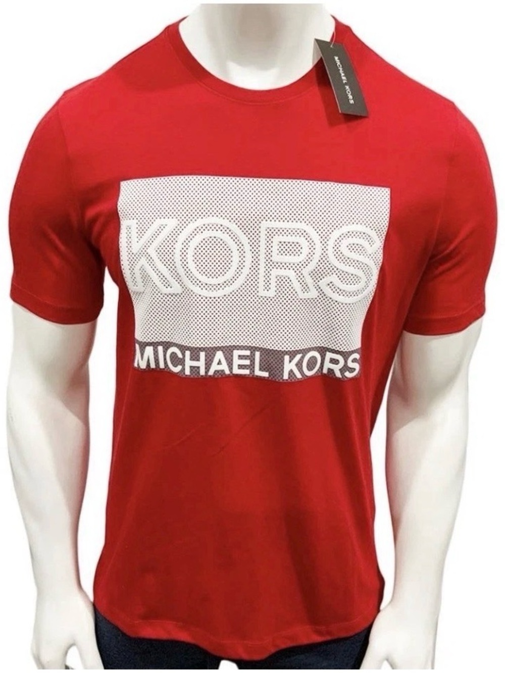 NWT Michael Kors Red Short Sleeve 'KORS' Logo Crewneck Tee Men’s XL